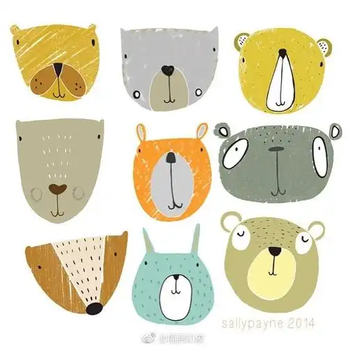 小动物手绘插画,很可耐