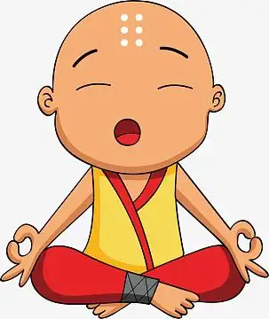 可爱小和尚aipng思考问题png矢量创意办公人物握手素材aipng矢量卡通