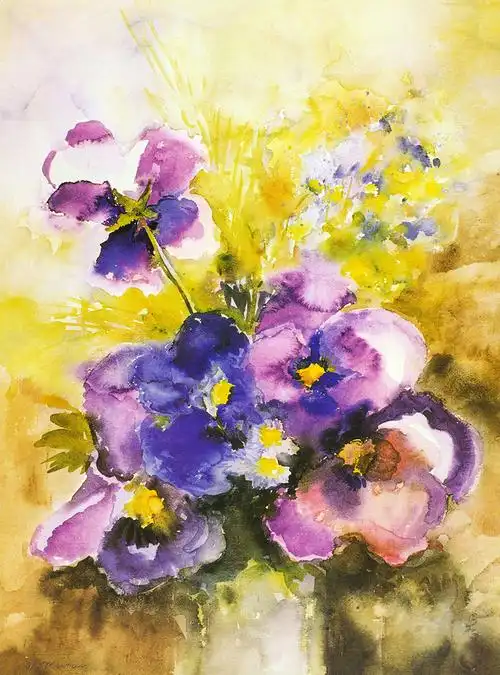 印象水彩花卉装饰画素材下载