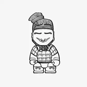 q版手绘卡通兵马俑素材