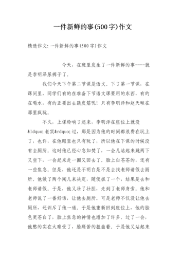 一件新鲜的事500字作文.doc
