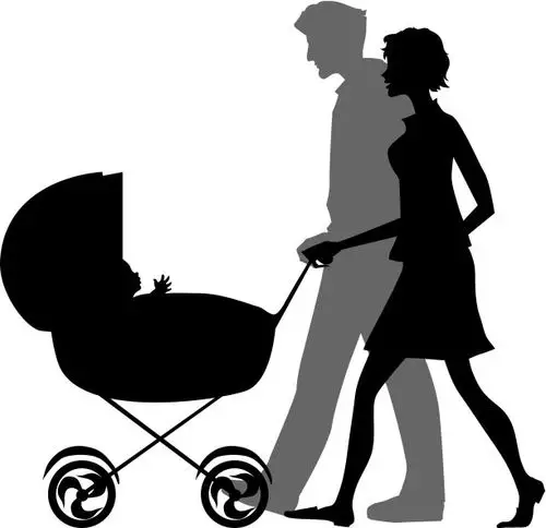 独生子女家庭插画