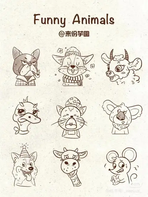 儿插动物插画部分优秀作业头部造型篇