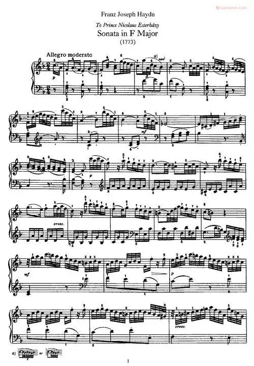 海顿f大调《第23钢琴奏鸣曲》franz joseph haydn sonata in f major