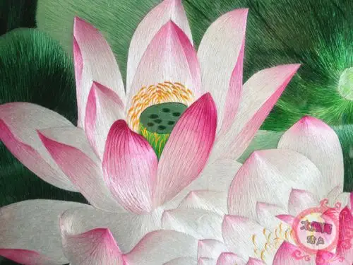 苏绣成品 太阳阁绣庄高档精品纯手工苏绣《荷花》 客厅书房装饰画