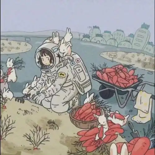 情侣头像 卡通漫画 宇航员