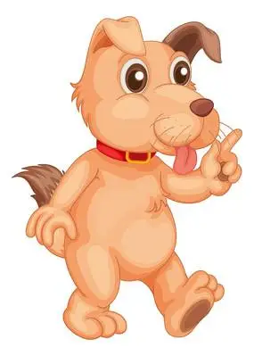 走路的小狗卡通高清png免抠元素