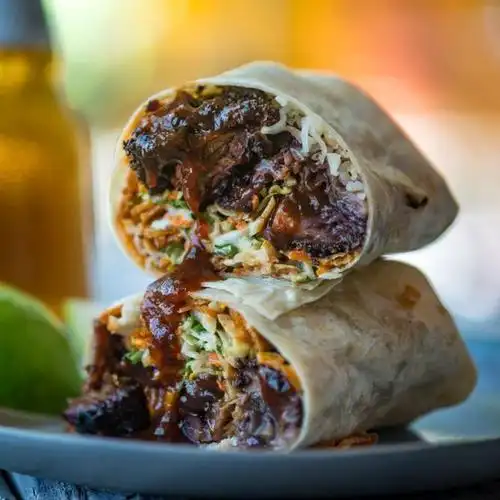 burnt end burrito at bbq mexicana