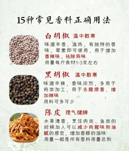15种常见香料的正确用法