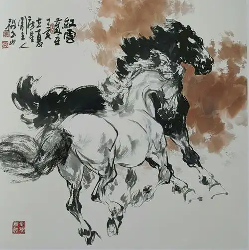 许世山水墨画马《二》 - 美篇