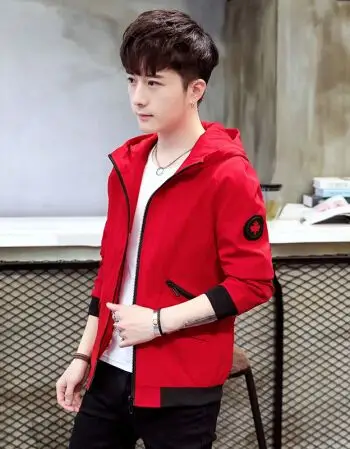 男士外套春秋季韩版潮流青年修身帅气男装个性连帽衣服休闲夹克男