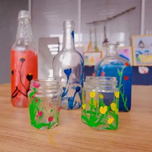 玻璃瓶手绘郁金香第二弹