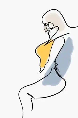 抽象极简线条女性人物装饰画