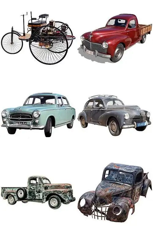精品复古怀旧欧美老爷车免抠素材设计