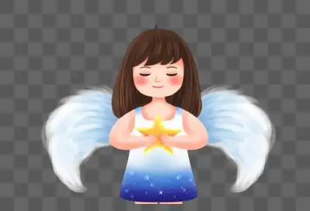 抱着星星的女孩图片素材