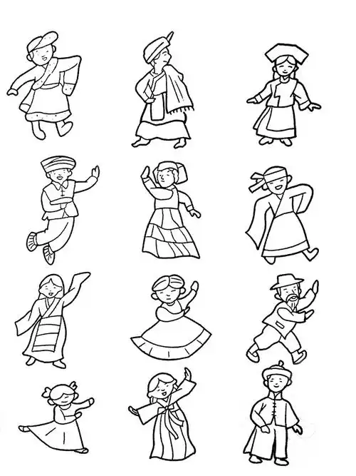 少数民族图片简笔画少数民族图片简笔画彩色