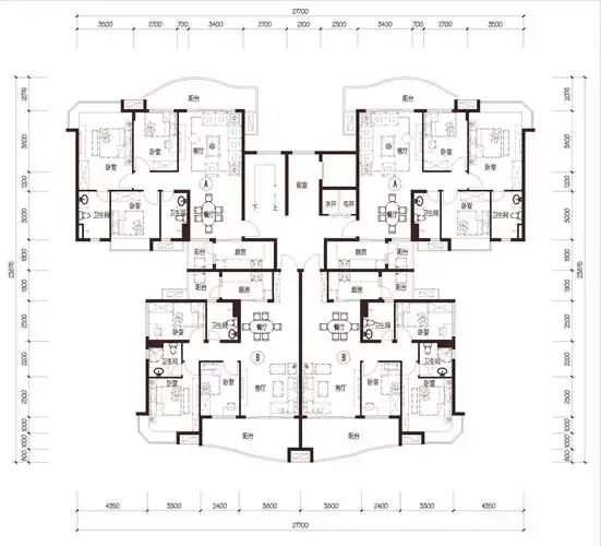 名企户型碧桂园多层小区高层户型住宅楼建筑设计cad设计规划