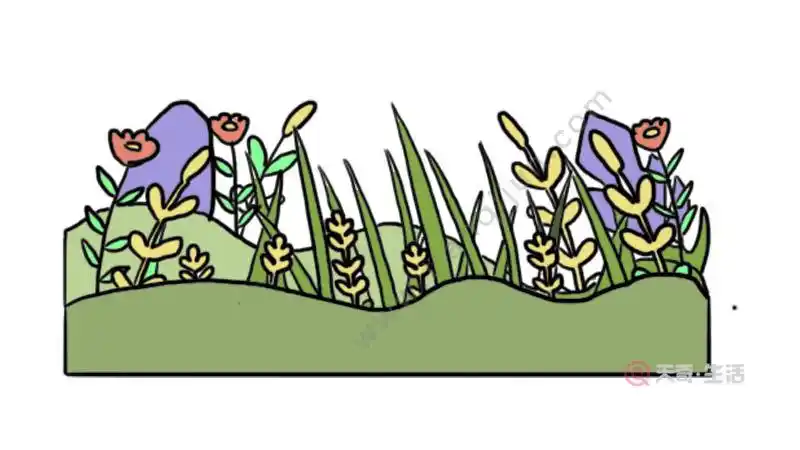 茂密的花丛简笔画 茂密的花丛简笔画画法