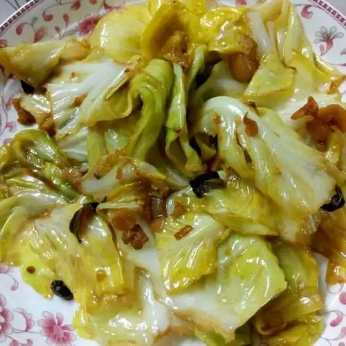 清水豆腐做的素炒包菜