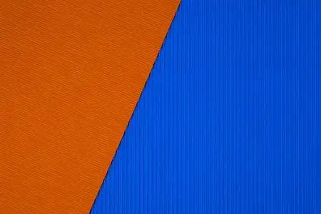 波纹橙色蓝色和橙色波纹纸纹理, 用于背景.