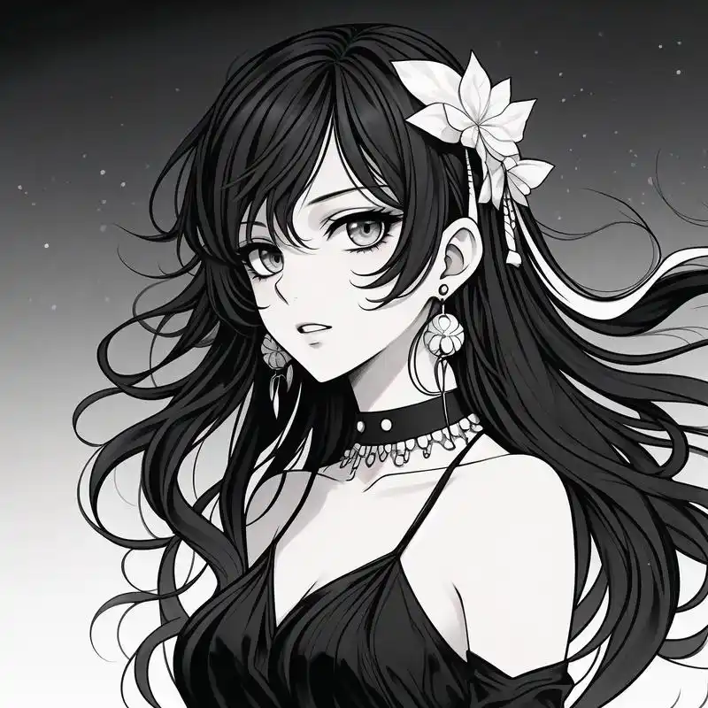 动漫头像女ins风黑白996992