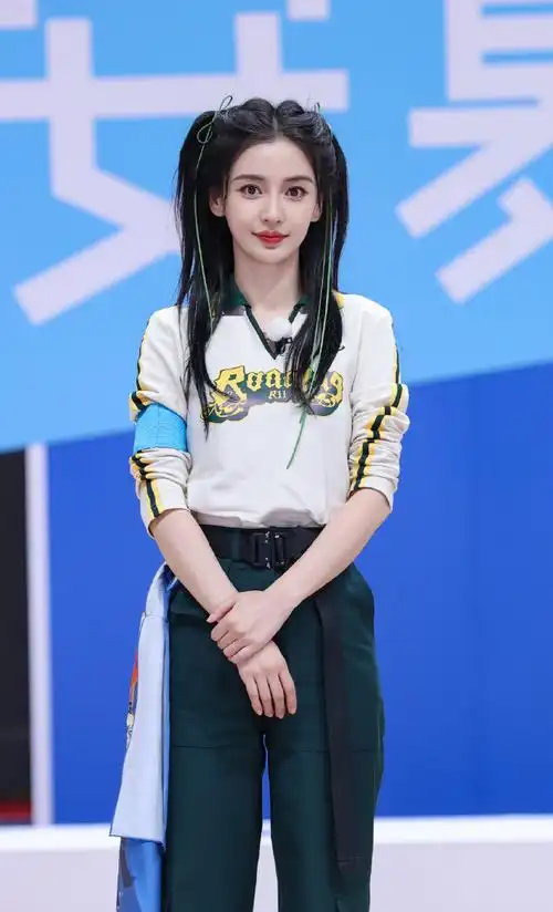 angelababy奔跑吧绑带双马尾##angelababy腿好长