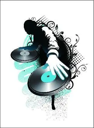 [dj打碟插画矢量]