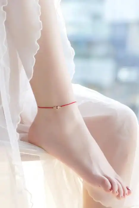 脚链女红绳韩版简约学生森系脚环简约闺蜜古风招桃花性感脚踝链 脚链