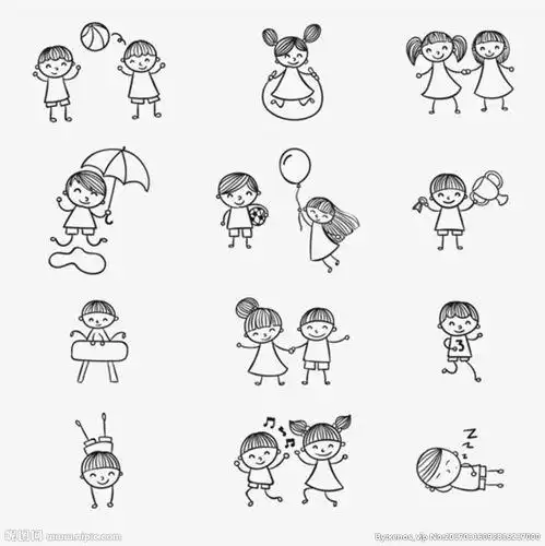 笔画愉快玩耍的小朋友们简笔画玩耍的小朋友怎么画玩耍儿童的简单画法