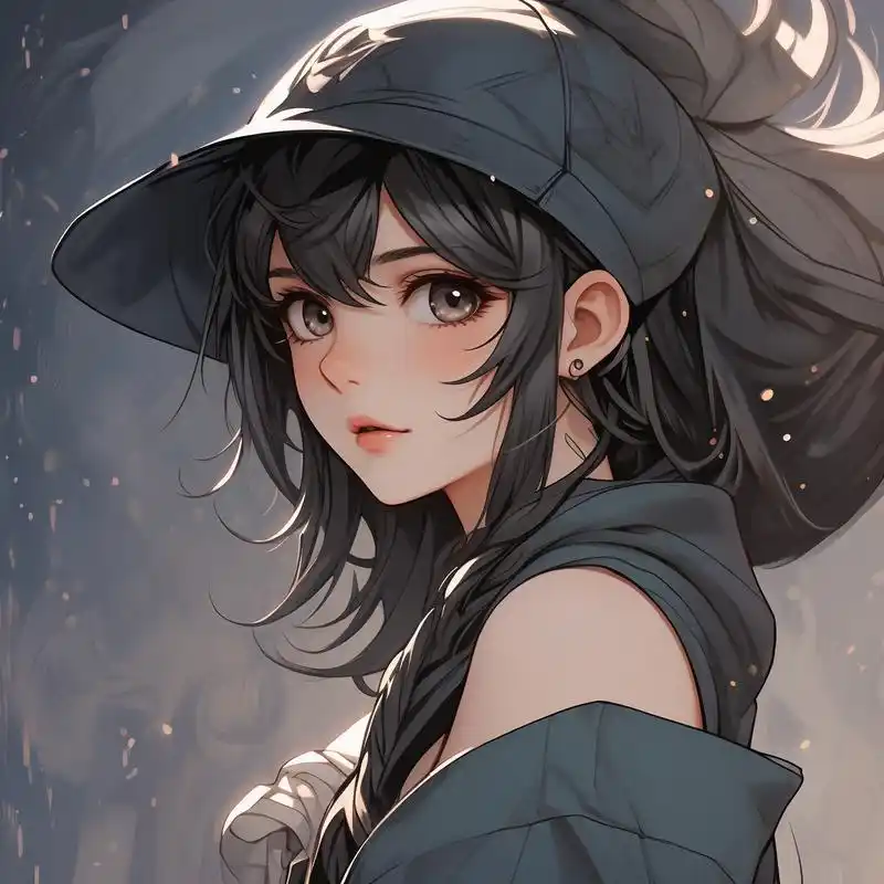 97帅气女生动漫压帽头像90