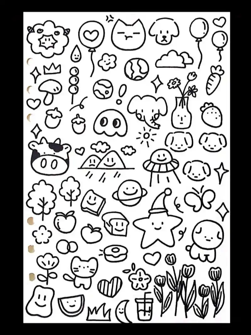 画完满满一页纸Ⅰins简笔画 图案非原创