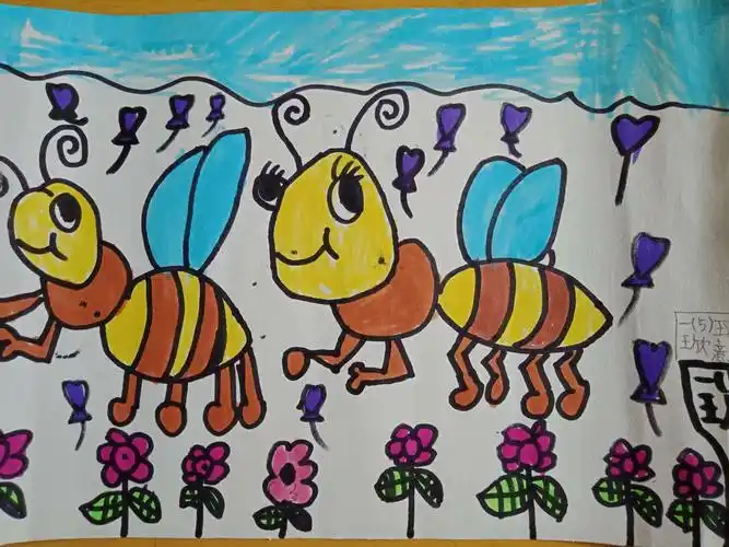 一年级《昆虫王国》美术课堂作品展播