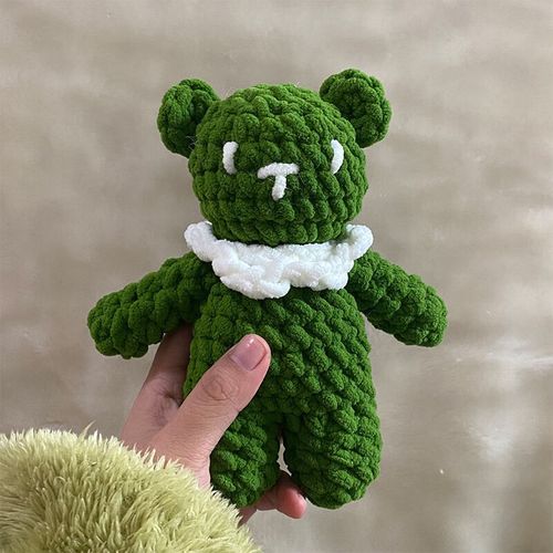 蝌杺嗨冰条线钩针翘臀小熊毛线玩偶心上熊手工编织diy材料包送闺蜜