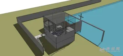 安藤忠雄水之教堂-sketchup建筑模型图纸-沐风网