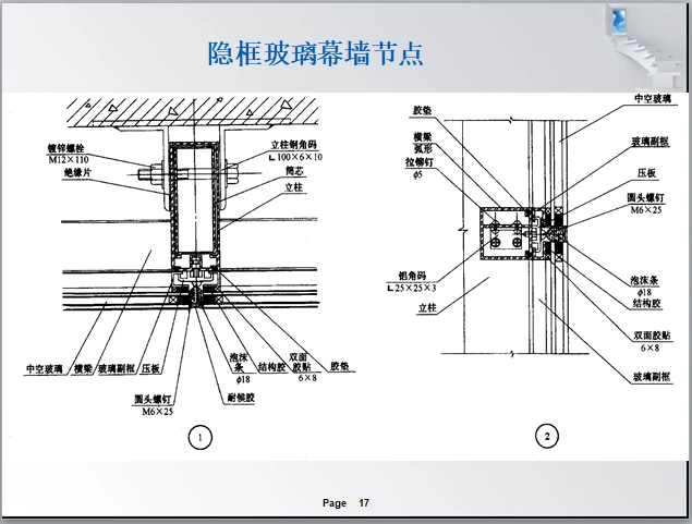 隐框玻璃幕墙节点