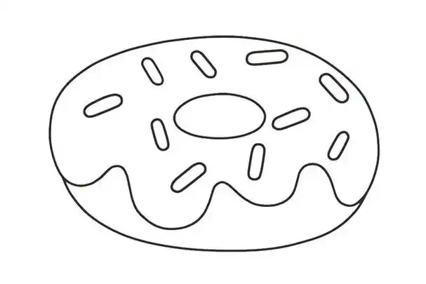 甜甜圈简笔画怎么画,甜甜圈简笔画步骤教程