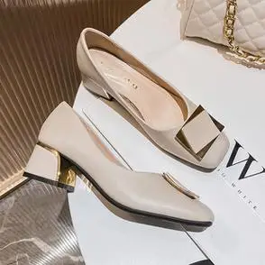 2024年新款高跟鞋大码女鞋粗跟中跟小香风单鞋女夏款女爆款