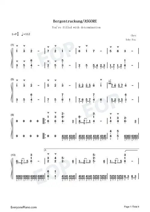 bergentrückung-asgore-undertale-传说之下-钢琴谱文件(五线谱,双手