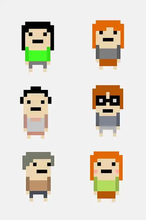 创意眼镜卡通马赛克游戏图案免抠素材