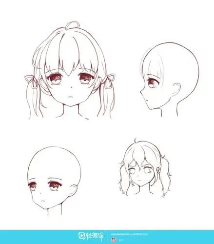 作业:动漫人物头部仰视,俯视的画法训练 - 盐水 - 轻微课