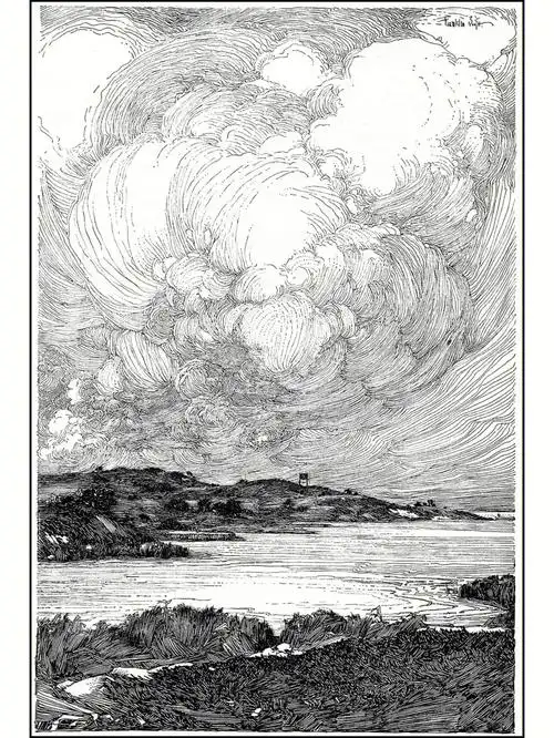 版画质感的钢笔画-富兰克林.布斯的作品