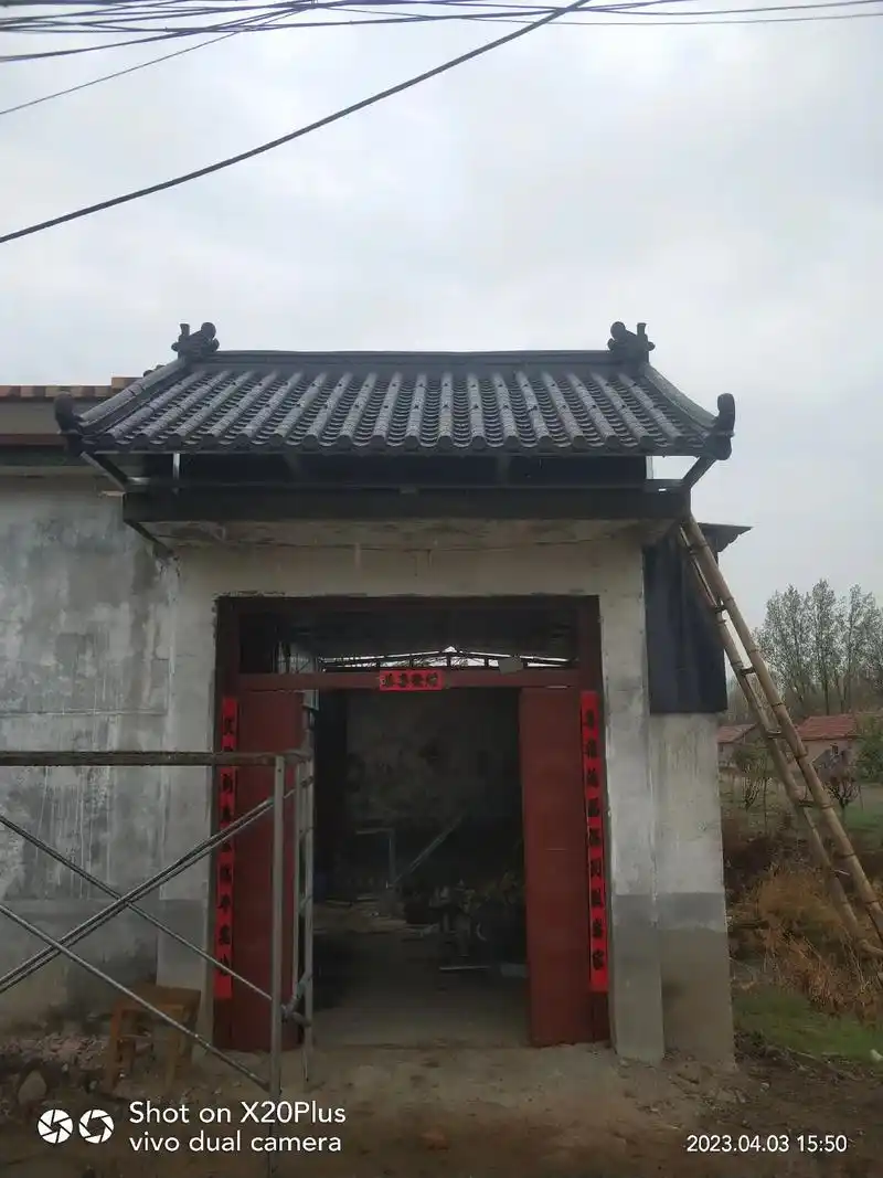 仿古树脂瓦大门门楼和两间大门底 - 抖音