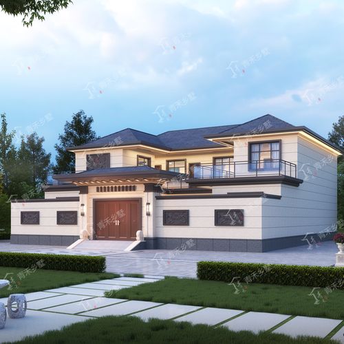 传统中式四合院二层小别墅带院子设计图纸效果图