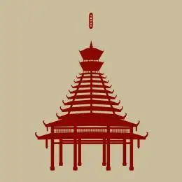 侗族塔楼 鼓楼  木塔标志剪影矢量