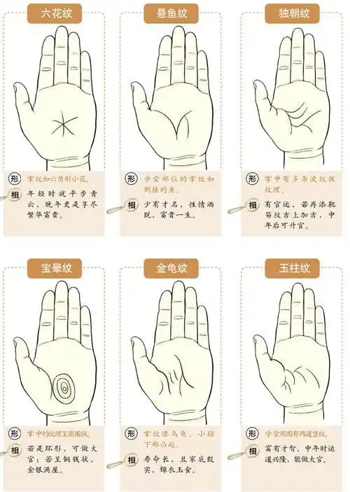 图解带纹手相的意义
