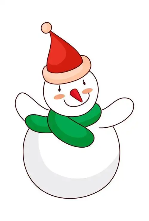 卡通雪人.矢量插画.
