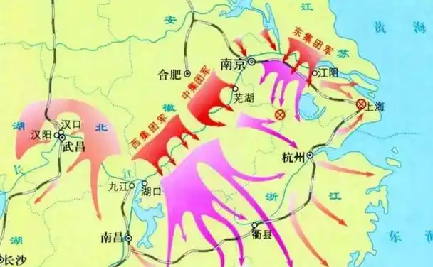 【渡江战役示意】