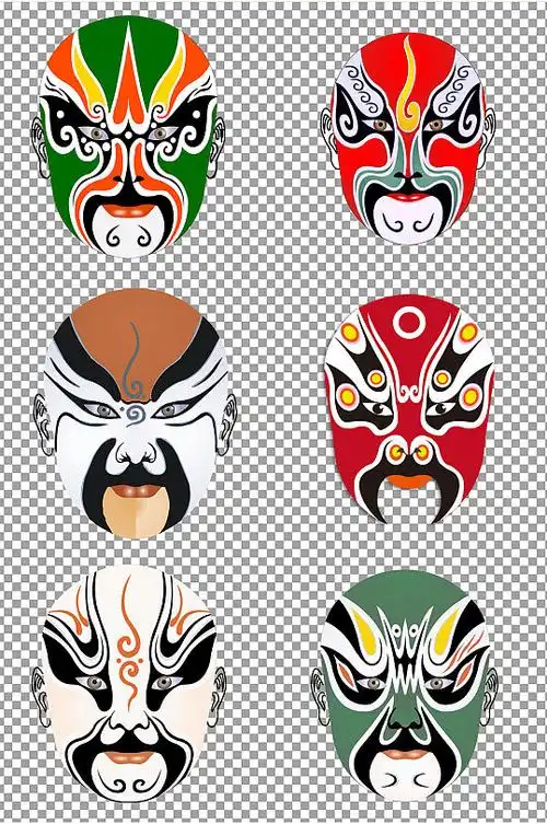 京剧脸谱免扣素材-众图网