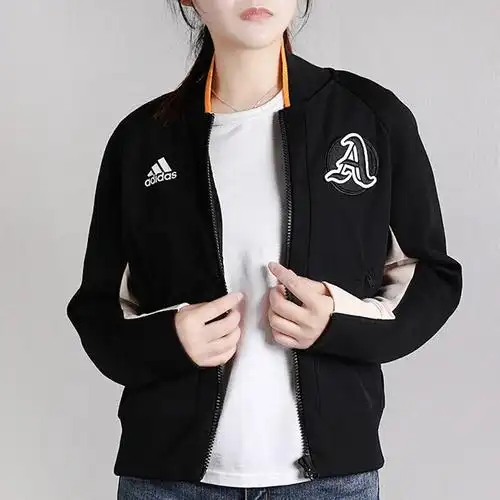 adidas阿迪达斯女装上衣跑步训练棒球服运动服休闲外套立领夹克ea042