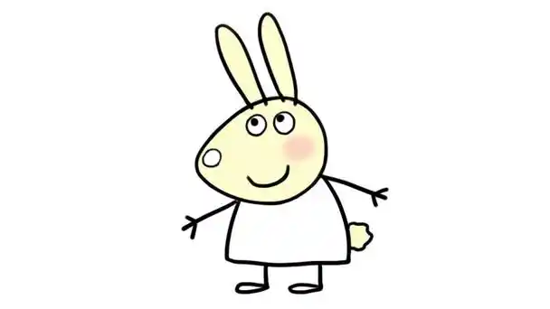 小猪佩奇中的小兔子贝瑞卡儿童卡通简笔画步骤图解教程